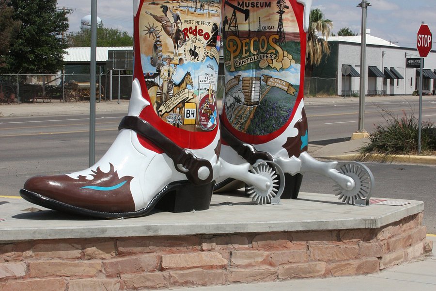 Pecos Bill Statue & Western Boots image