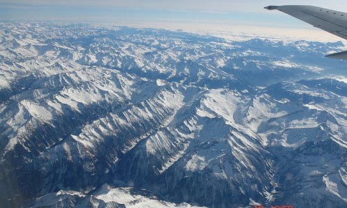 Austrian Alps from an airplane