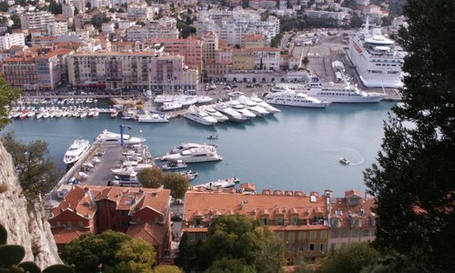 From the top looking down on Nice harbour.