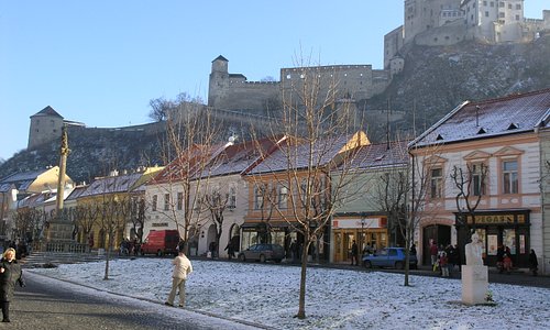 Trencin Castle, view from the Main Square