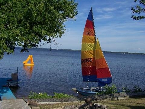 Guests enjoy the use of sailboats and other water toys