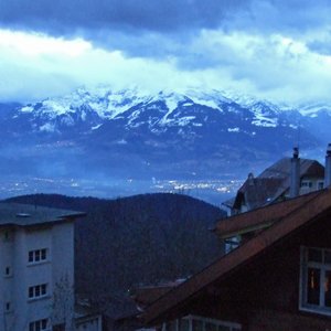 dusk view from room 16. 2nd floor, no balcony