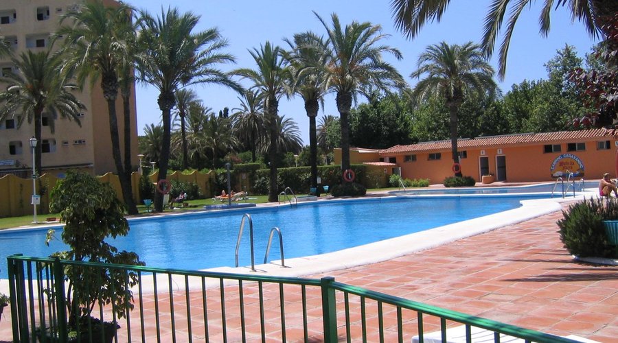 Pool area at Camping Marbella Playa