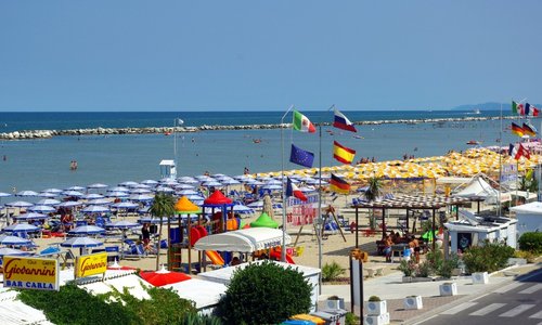 la plage direction Rimini