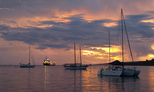 Port Vila, Vanuatu - Sunset at the harbour in the capital