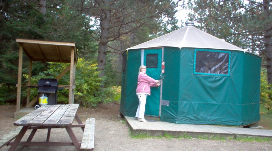 Outside the yurt