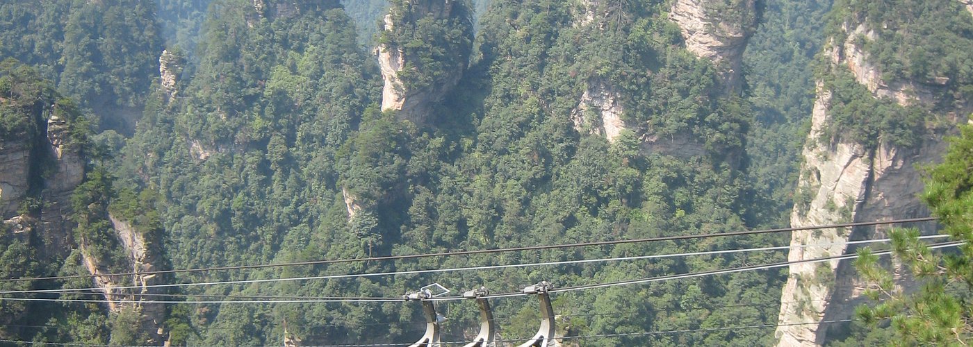 Cablecar in Zhangjiajie forest park -it beat the stairs!