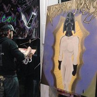 Cam Rackam pintando en el Stand de Vengeance University @ the Musink.- 21/Feb/09