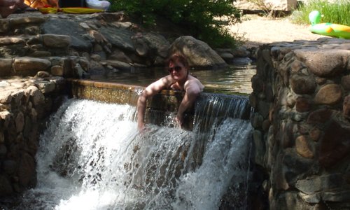 Waterfall at end of pools