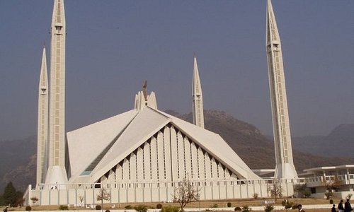 Shah Faisal Mosque in Islamabad (The US government was suspicious about the 4 pillars as they be