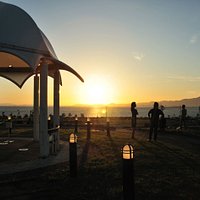 舞洲スポーツアイランド新夕陽ヶ丘から見た夕陽