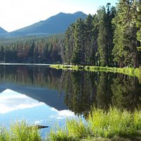 I took a photography class and this photo was taken at Sprague Lake in the Rocky Mountains. It