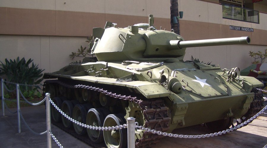 M24 light tank outside museum