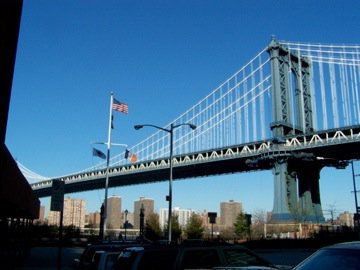 The Manhattan Bridge @Fulton Ferry Empire State Park.