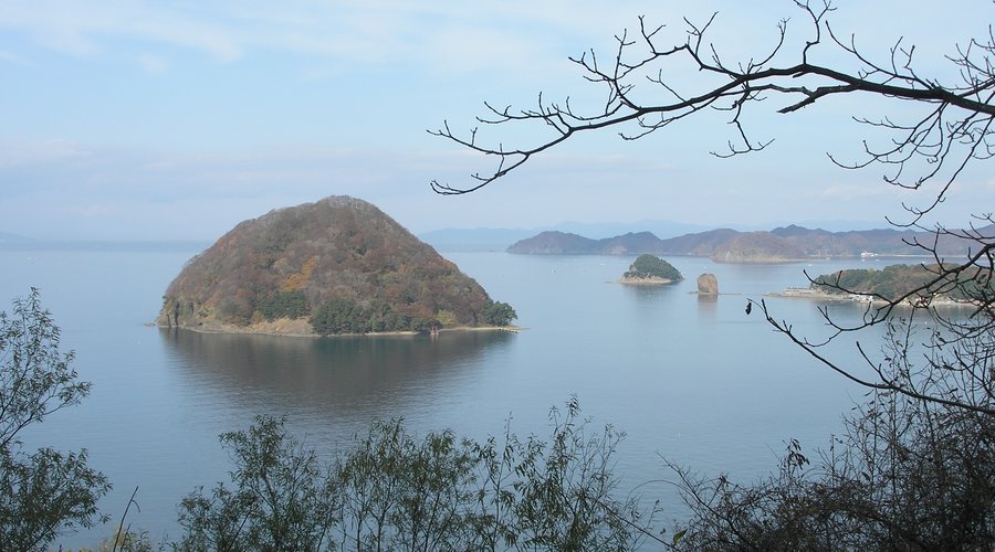 view of Mutsu bay from trail