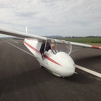 In the cockpit ready to fly.