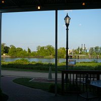 View of the river & paved Riverwalk from Big Fish Grill