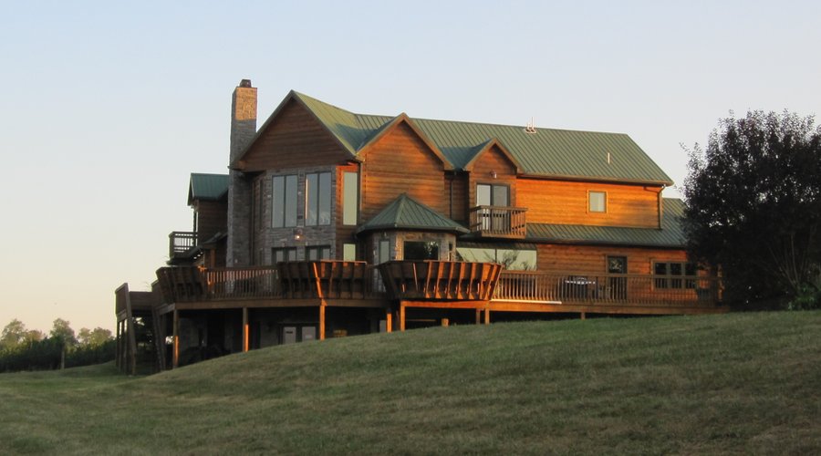 Rear View of Lodge at Dusk
