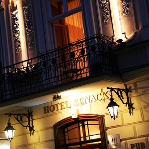 Senacki Hotel in Krakow, image may contain: Lighting, Hotel, Chandelier, City