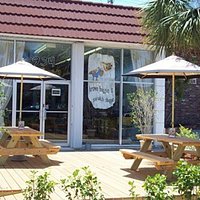 Outdoor seating on our deck