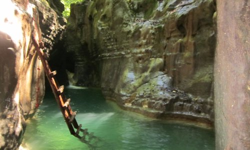 pool  at the bottom of one of the falls