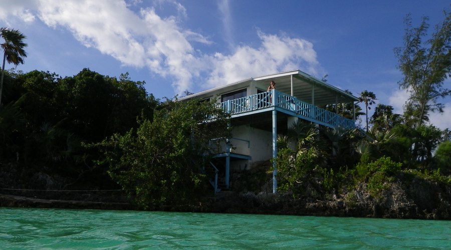 View of the bahama villa from the water