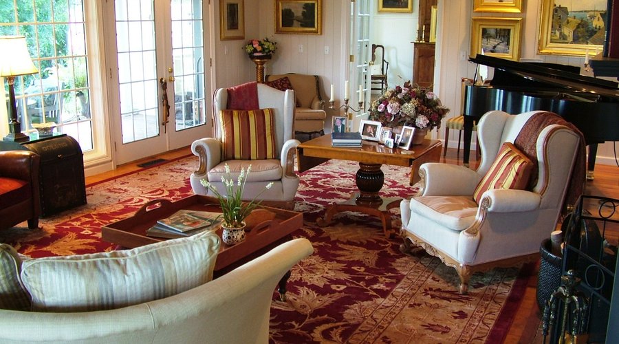 Relax by the Fire in the Gathering Room at The Welsh Hills Inn - Granville Ohio Accommodations