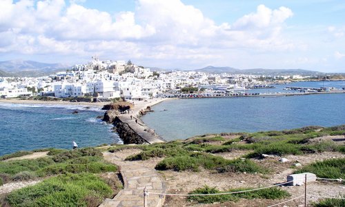 Blick auf Naxos Old Town