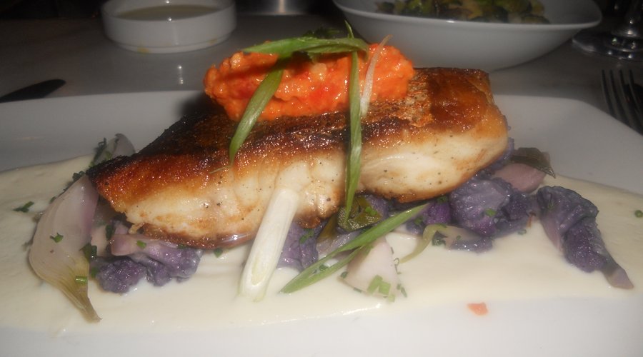 Red Snapper over Cauliflower Puree