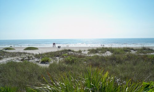 View of beach area from boardwalk