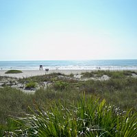 View of beach area from boardwalk