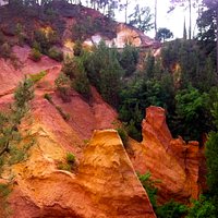 ocher cliffs along the route