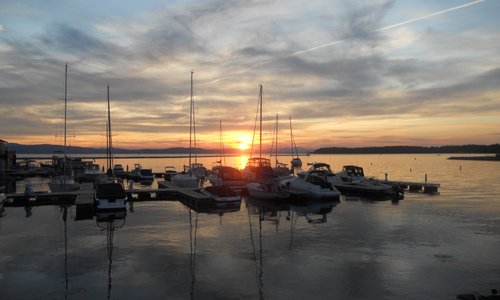 Enjoy a beautiful sunset over Lake Champlain.