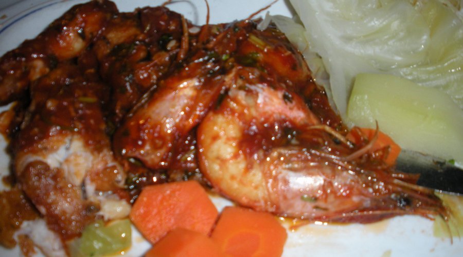 Grilled king prawns