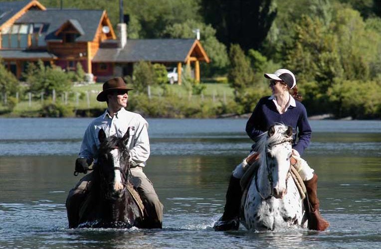 Riding int he lake at Peuma Hue