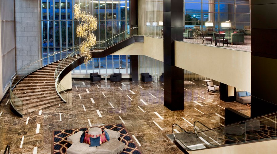 View of the main lobby and stunning grand staircase