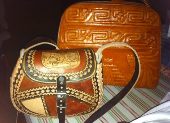 Two leather tooled handbags for 520 pesos!