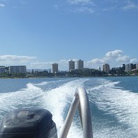 Catching the taxi boat to ile aux canards