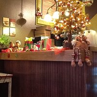 Christmas decoration at Wildflour Bakery.