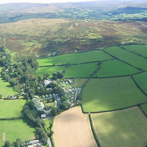 Aerial photo of Langstone Manor Park on Dartmoor National Park in England