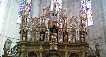 Ornate carvings inside the Choir area