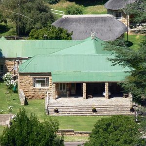The homestead viewed from a nearby hill.