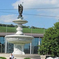 in front of the station