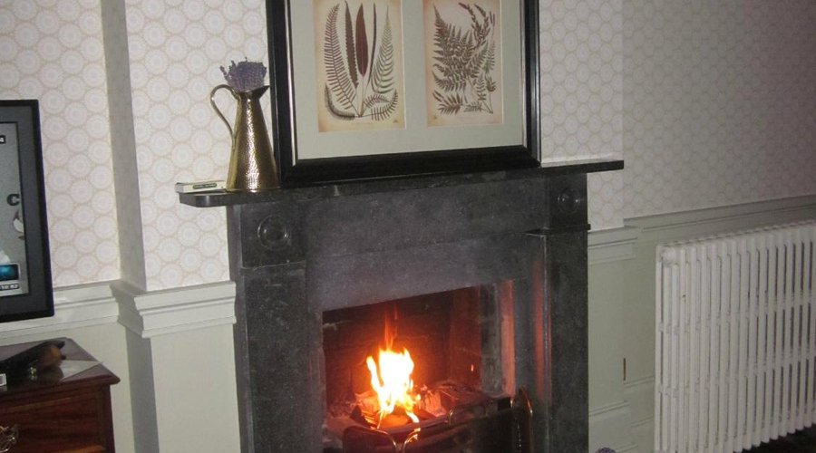 A lovely fire in the fireplace--what a pleasure