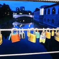 Love locks in the early evening