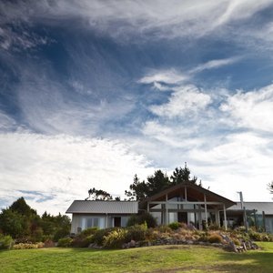 View of Omori Lake House from the garden