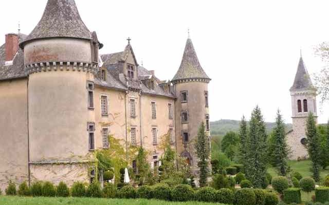 Front of Chateau with Church on grounds