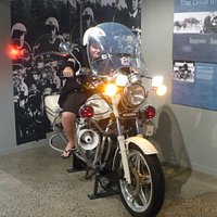 Test driving a police bike