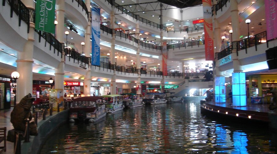 Mines Shopping Centre with boats