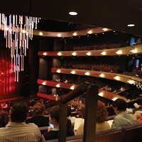 View from Mezzanine section of stage and LED chandelier